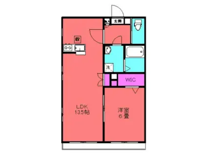 メゾンコート五反野(1LDK/2階)の間取り写真