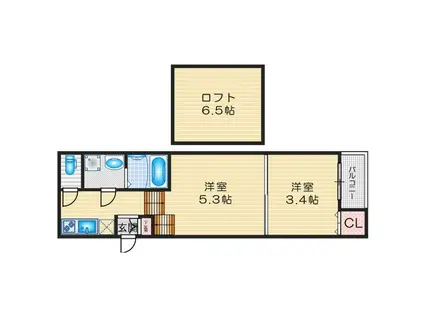 ハーモニーテラス塩池町3(2K/1階)の間取り写真