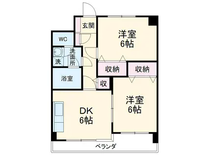 エスポワールマンション(2DK/3階)の間取り写真