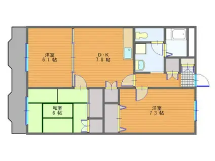 パークサイド・アリア(3DK/3階)の間取り写真