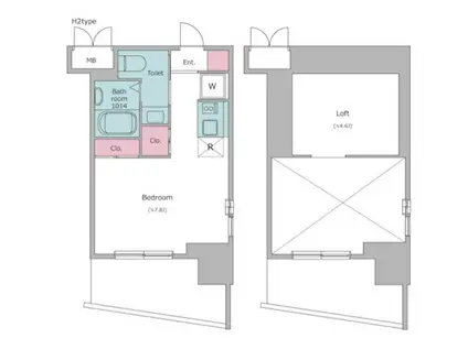 レジディア市谷薬王寺(ワンルーム/13階)の間取り写真