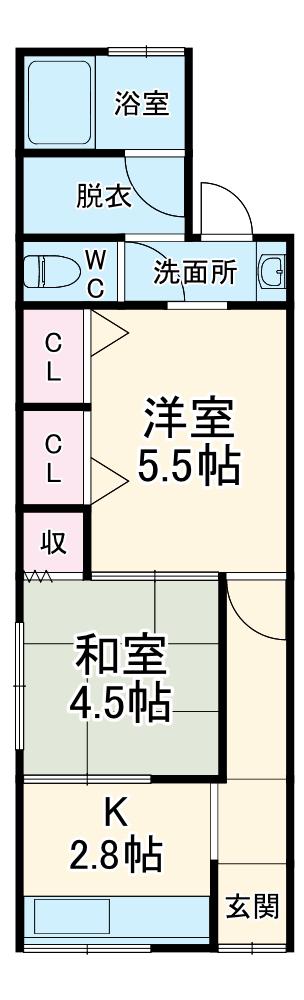 泉町4丁目テラスハウス(2K)の間取り写真
