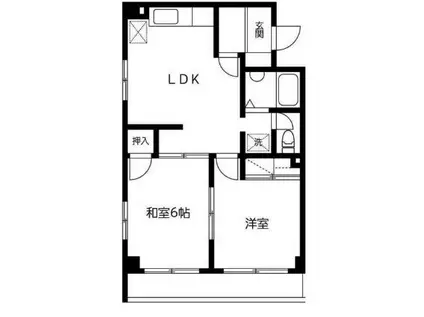 ファミリアイン(2LDK/2階)の間取り写真
