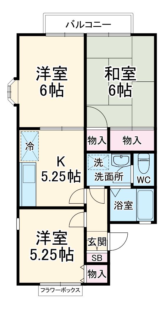 武蔵野線 東浦和駅 徒歩44分 2階建 築26年(3LDK)の間取り写真