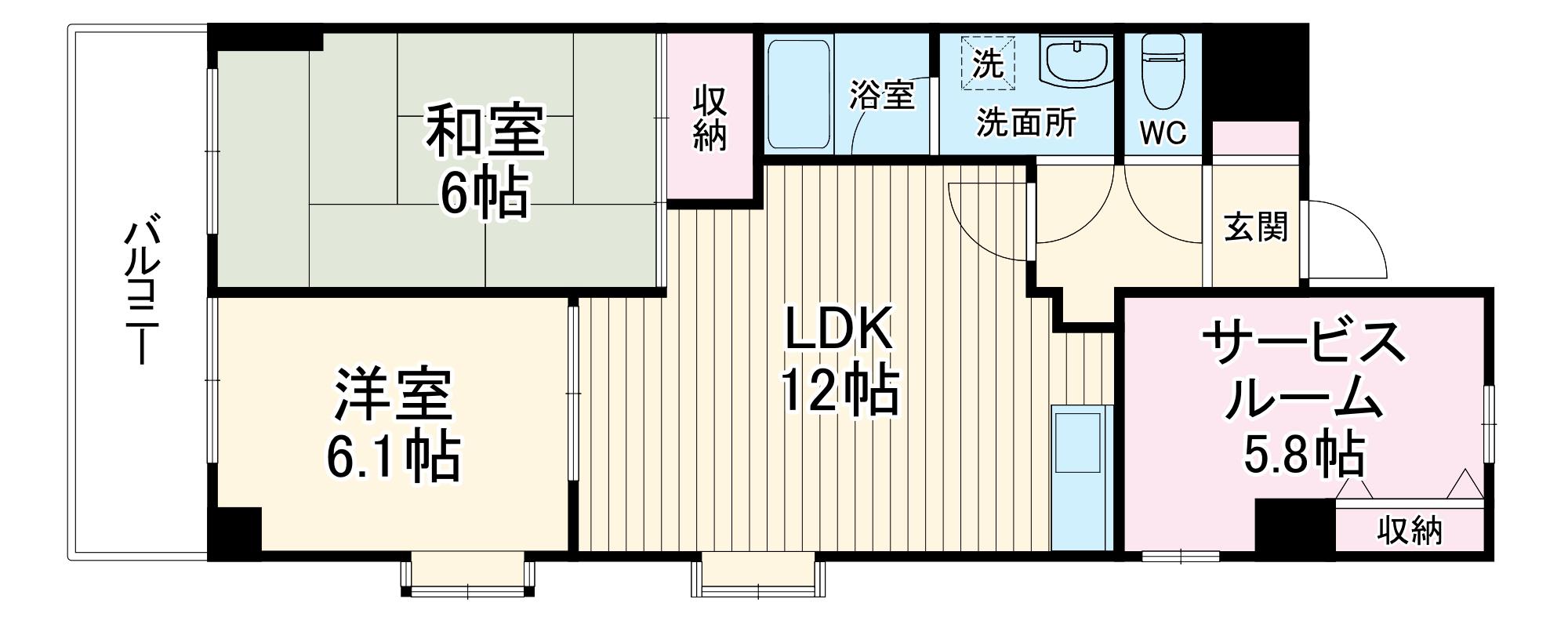 ホーユウパレス横浜羽沢(2SLDK/4階)の間取り写真