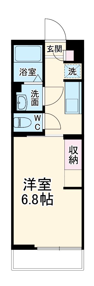 リブリ・湘南台(1K/1階)の間取り写真