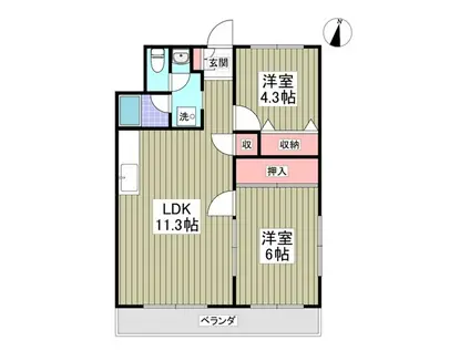 エルシティ103(2LDK/3階)の間取り写真