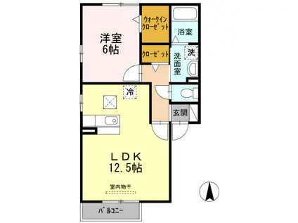 カサ フローレスⅡ(1LDK/1階)の間取り写真