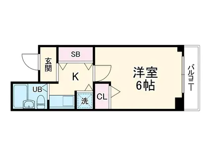 ジョイフル御池(1K/2階)の間取り写真