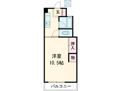 永里ハイツ(1K/2階)の間取り写真