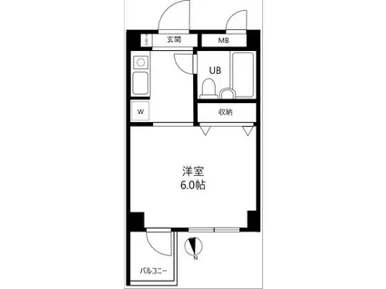 ドルチェ府中ツインエクセル(ワンルーム/5階)の間取り写真