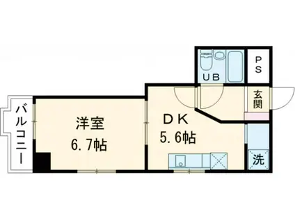 コーポルベーレⅠ(1DK/9階)の間取り写真