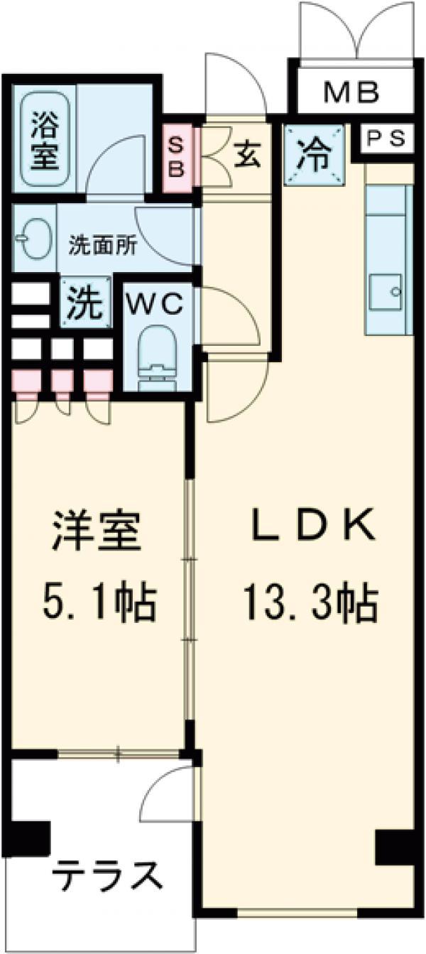 コンフォリア原宿(1LDK/1階)の間取り写真