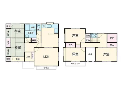 東武鉄道野田線 江戸川台駅 徒歩21分 2階建 築40年(5SLDK)の間取り写真