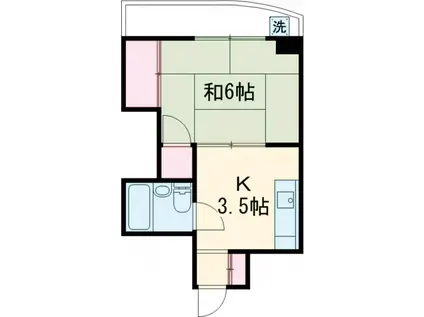 小川ビル(1K/4階)の間取り写真