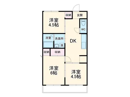 武井ハイツ(3DK/2階)の間取り写真