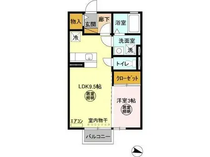 セゾン赤羽(1LDK/2階)の間取り写真