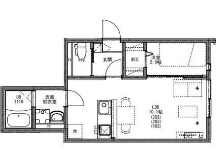 KEIAI RESIDENCE 八千代中央(1LDK/1階)の間取り写真