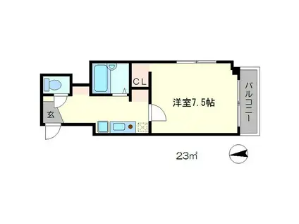 グレース大宮(1K/6階)の間取り写真