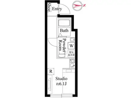 トネリパークフロント 1(ワンルーム/3階)の間取り写真