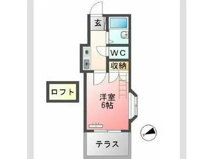 ブライトネス宇都宮(1K/1階)の間取り写真