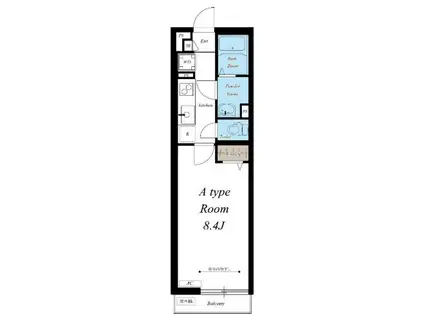 リブリ・子安(1K/1階)の間取り写真