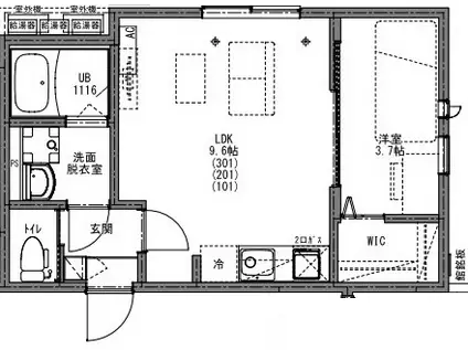 KEIAI RESIDENCE 八千代中央(1LDK/2階)の間取り写真