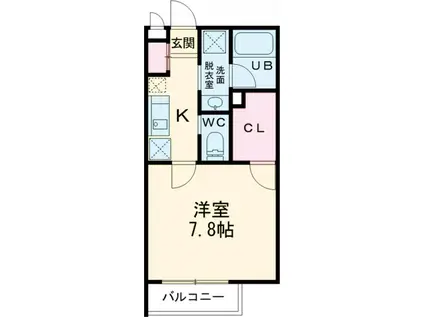 アウローラ(1K/2階)の間取り写真