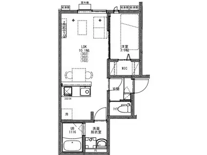 KEIAI RESIDENCE 八千代中央(1LDK/2階)の間取り写真