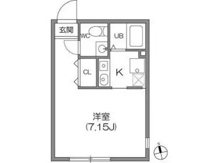 ZESTY神楽坂Ⅰ(ワンルーム/3階)の間取り写真