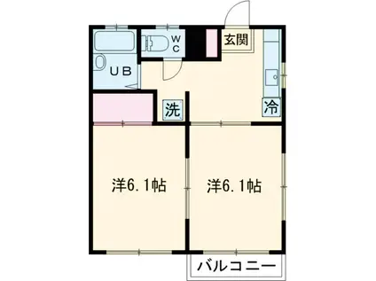 チェスナッツヒルズ(2DK/1階)の間取り写真