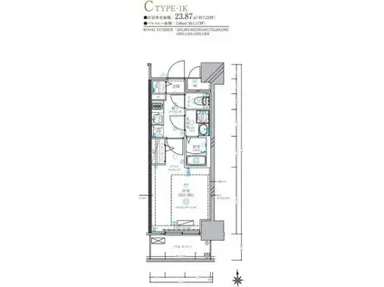 ディアレイシャス名古屋太閤通Ⅳ(1K/2階)の間取り写真