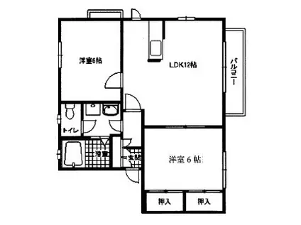 バーディータウン4番街(2LDK/2階)の間取り写真