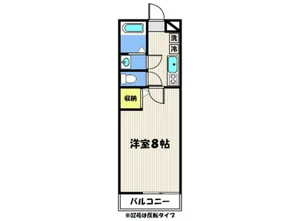 フラッティ唐橋(1K/4階)の間取り写真