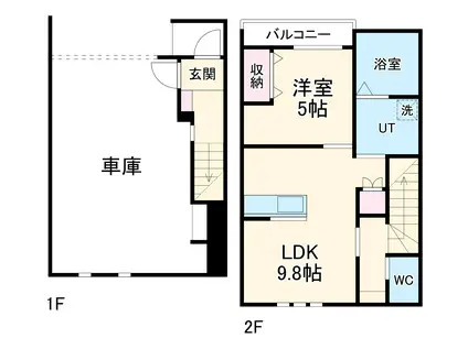 いえガレージ(1LDK)の間取り写真