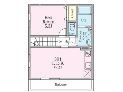ミハス中野Ⅱ(1LDK/3階)の間取り写真