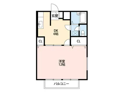 エクセレントプラザ Ⅰ Ⅱ(1DK/2階)の間取り写真