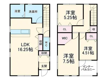 近鉄名古屋線 伊勢朝日駅 徒歩24分 2階建 築4年(3LDK)の間取り写真