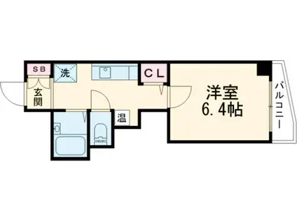 ヌフジャラン御前(1K/6階)の間取り写真