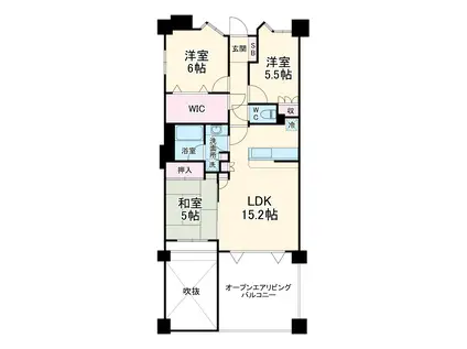 ヴェレーナ津田沼(3LDK/2階)の間取り写真