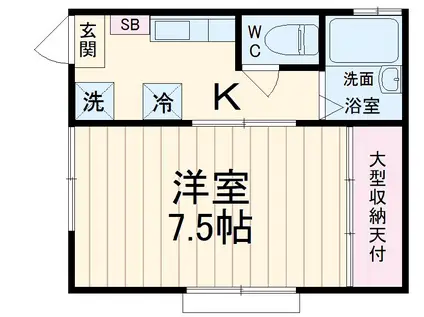 シャルム蓼川(1K/2階)の間取り写真