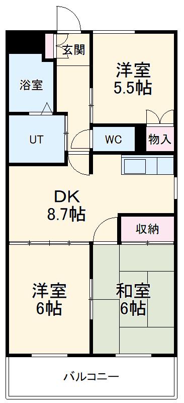 アピタシオン華(3DK/2階)の間取り写真