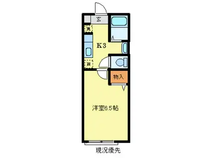 ラフォーレ(1K/1階)の間取り写真