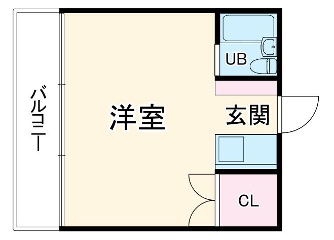 ルート19徳川(1K/4階)の間取り写真