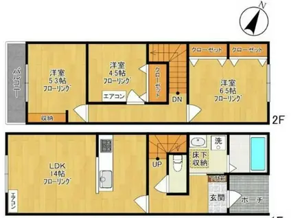 京王電鉄相模原線 京王稲田堤駅 徒歩6分 3階建 新築(3LDK/1階)の間取り写真