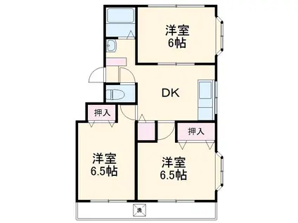 第2平田マンション(3DK/1階)の間取り写真