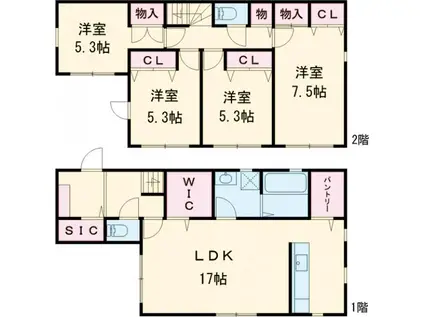 小田急電鉄小田原線 町田駅 徒歩15分 2階建 築1年(4LDK)の間取り写真