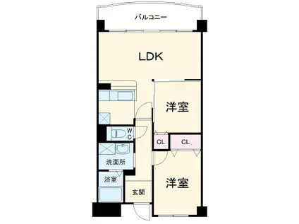 桜塚マンション(2LDK/3階)の間取り写真