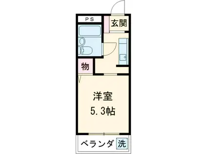 ドミトーリィ長崎(1K/2階)の間取り写真