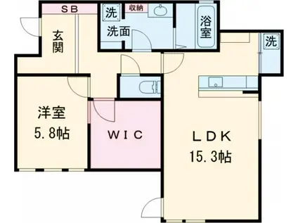 TWEED自由が丘(1LDK/2階)の間取り写真